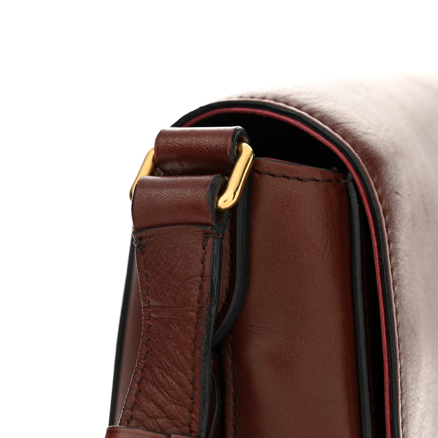 Natural Calfskin Medium Trotteur Burgundy