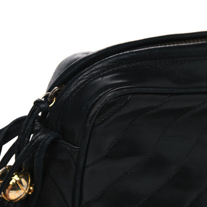Chanel Lambskin Chevron Quilted Tassel Camera Case Black 7 of 13