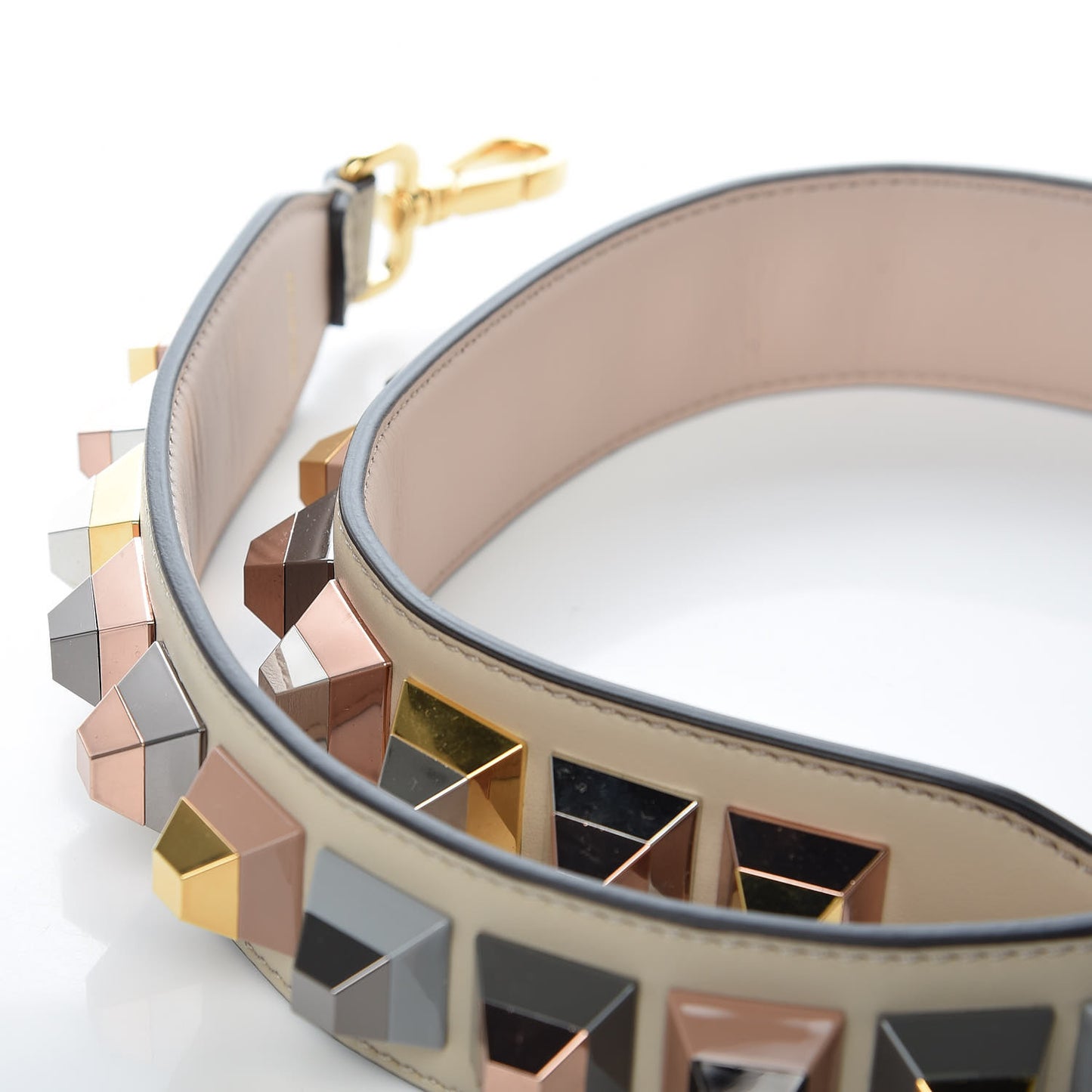 Calfskin Studded Strap You Rose Gold Gold Silver