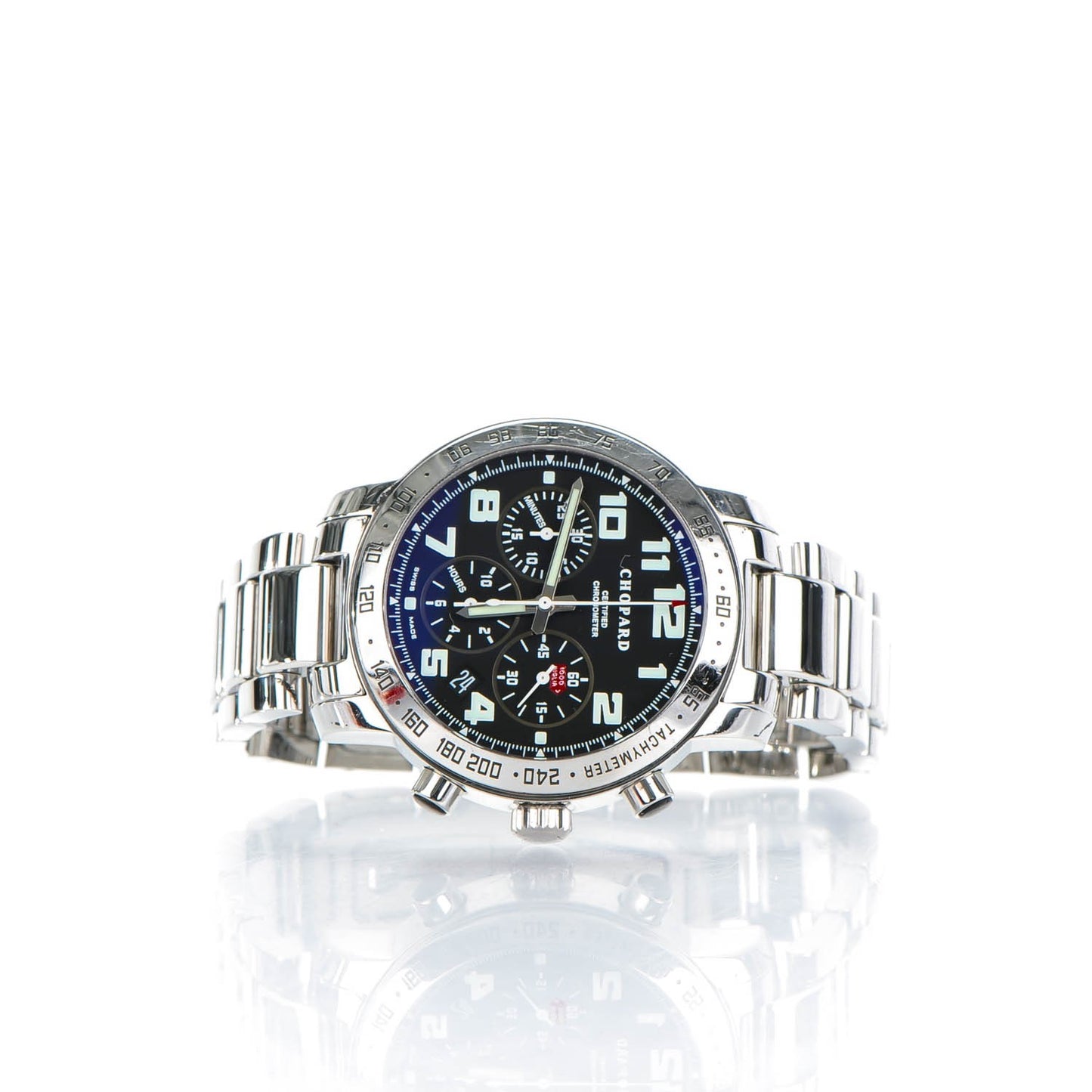 Stainless Steel 40mm Mille Miglia Chronograph Automatic Watch Black