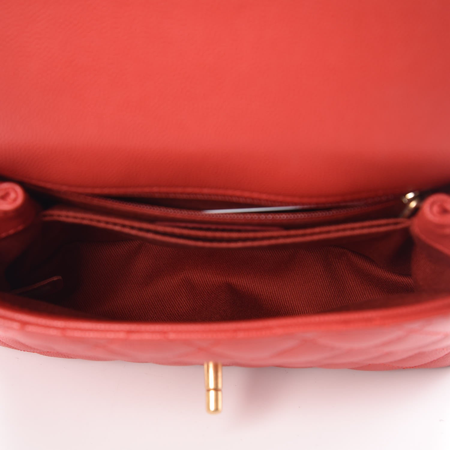 Chanel Caviar Quilted Mini Coco Handle Flap Red 7 of 11
