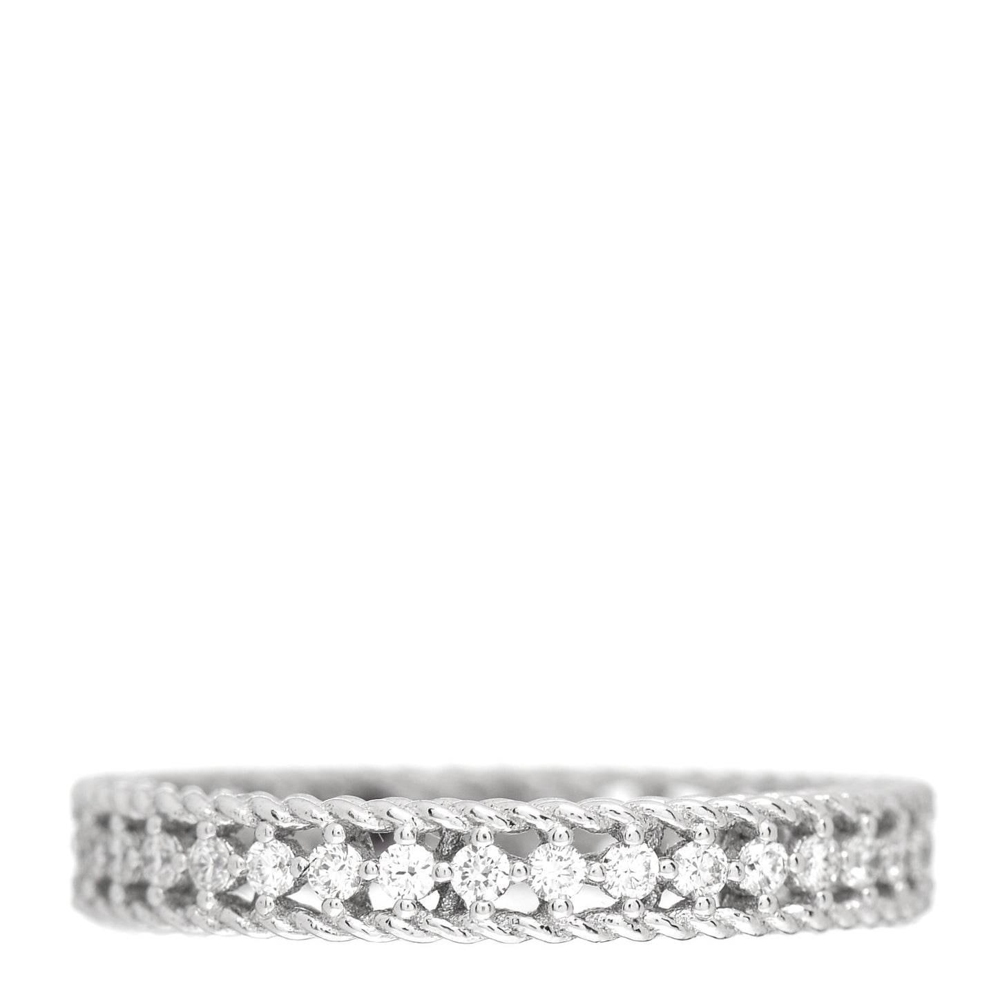 18K White Gold Diamond Symphony Princess Band Ring 53 6.5