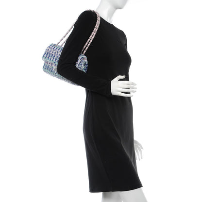 Chanel Tweed Knit Medium Flap Multicolor Pink 2 of 9