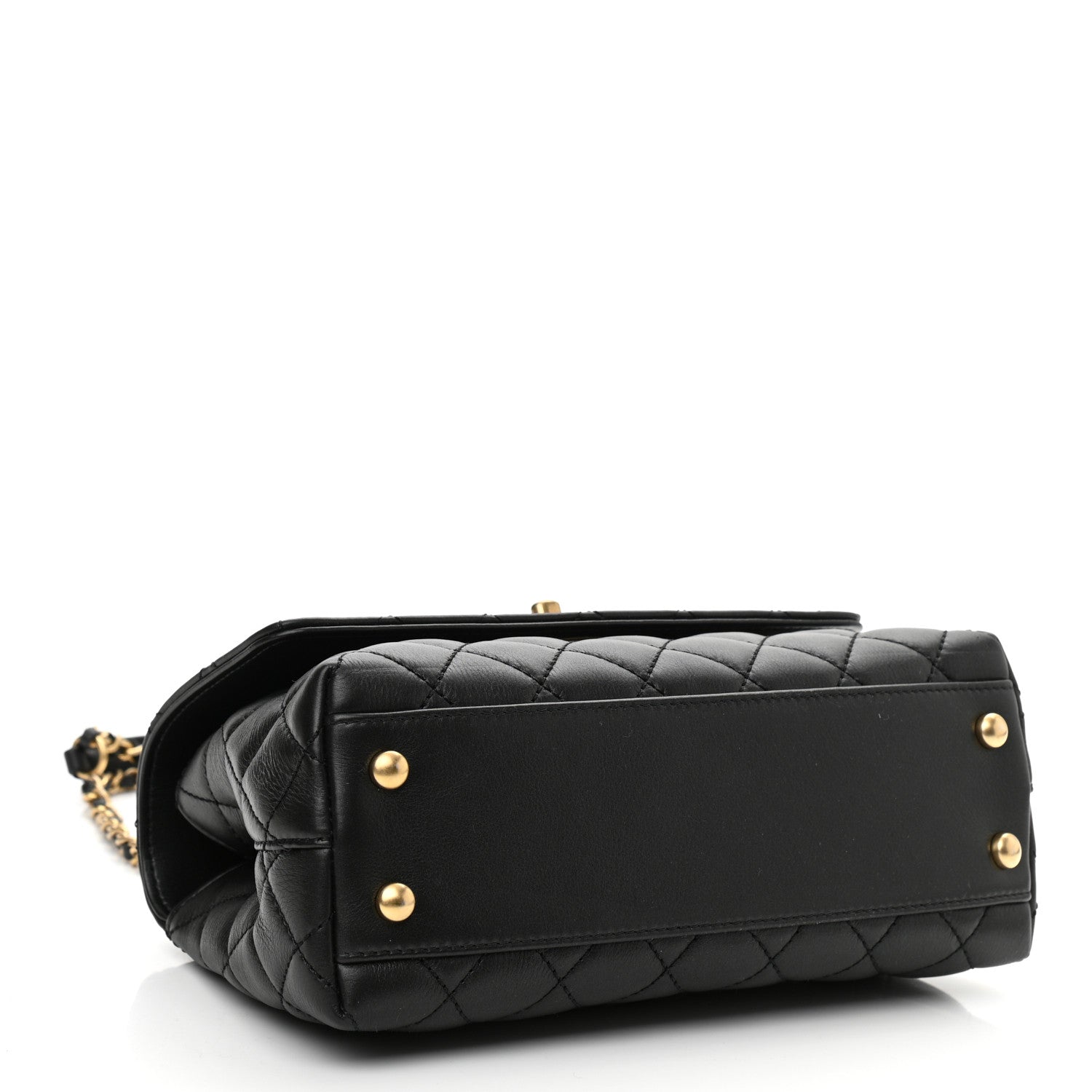 Chanel Calfskin Strass Quilted Mini Coco Handle Flap Black 4 of 10