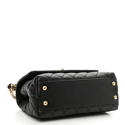 Chanel Calfskin Strass Quilted Mini Coco Handle Flap Black 4 of 10