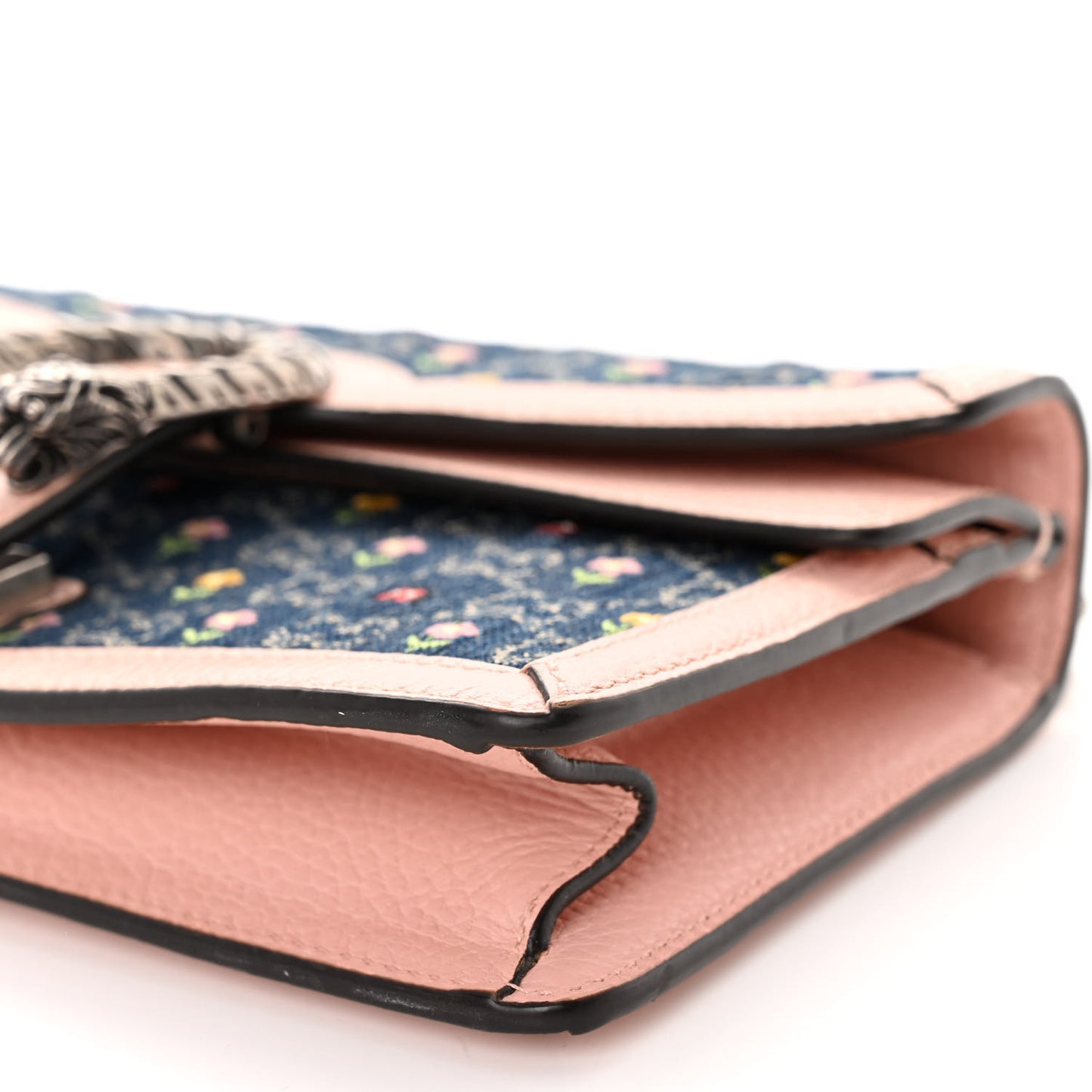 New Denim Dollar Calfskin Floral GG Monogram Small Dionysus Shoulder Bag Blue Tea Multicolor Powder Pink