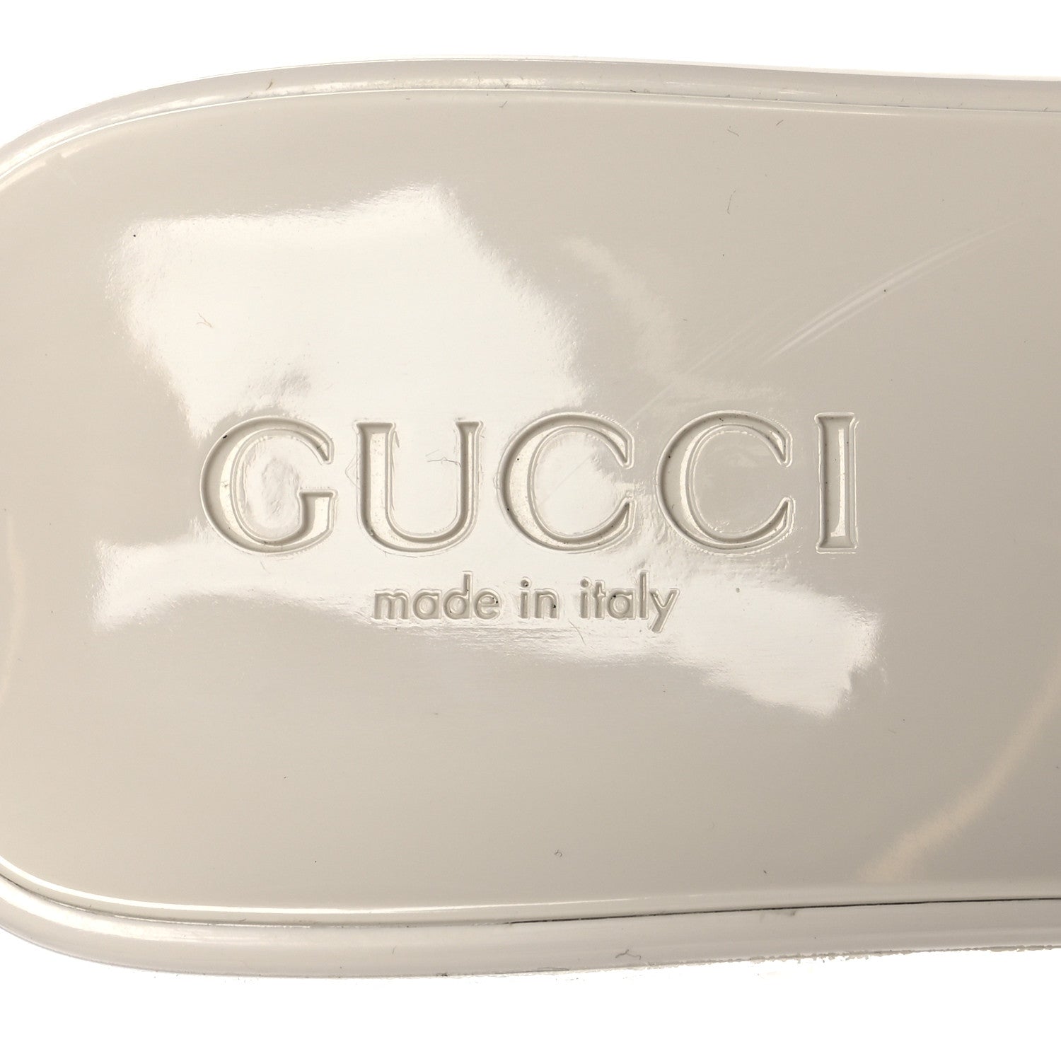Gucci Rubber Gucci Logo Womens Platform 20/60mm Slide Sandals 37 Mystic White 7 of 9