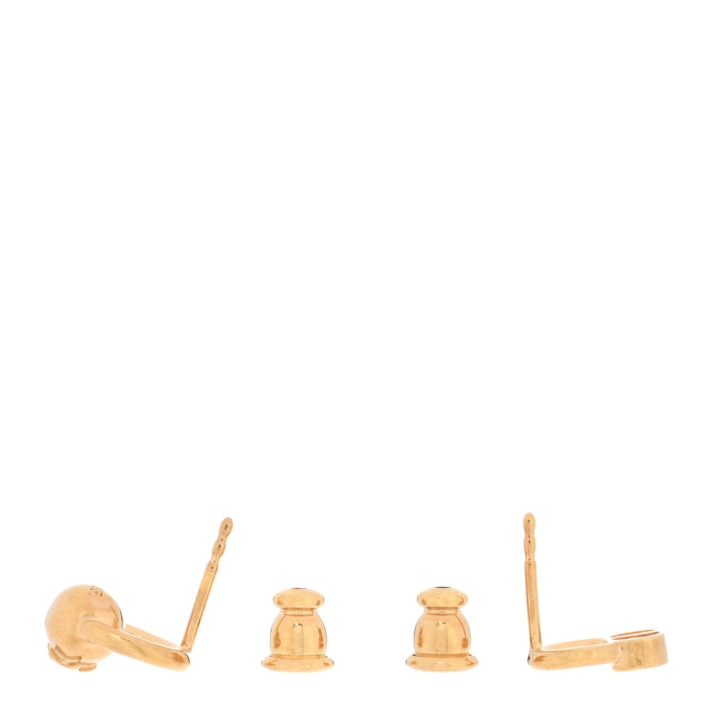 Metal CD Stud Earrings Gold