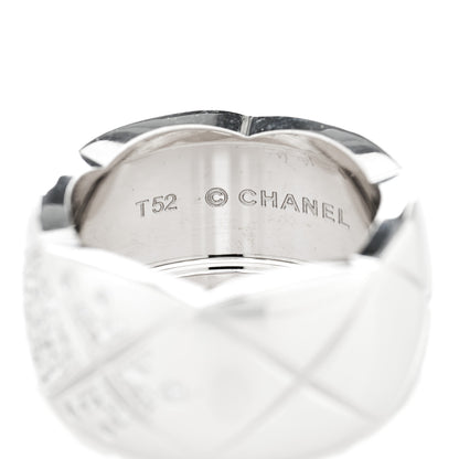 Chanel 18K White Gold Diamond Large Coco Crush Ring 52 6 4 of 7
