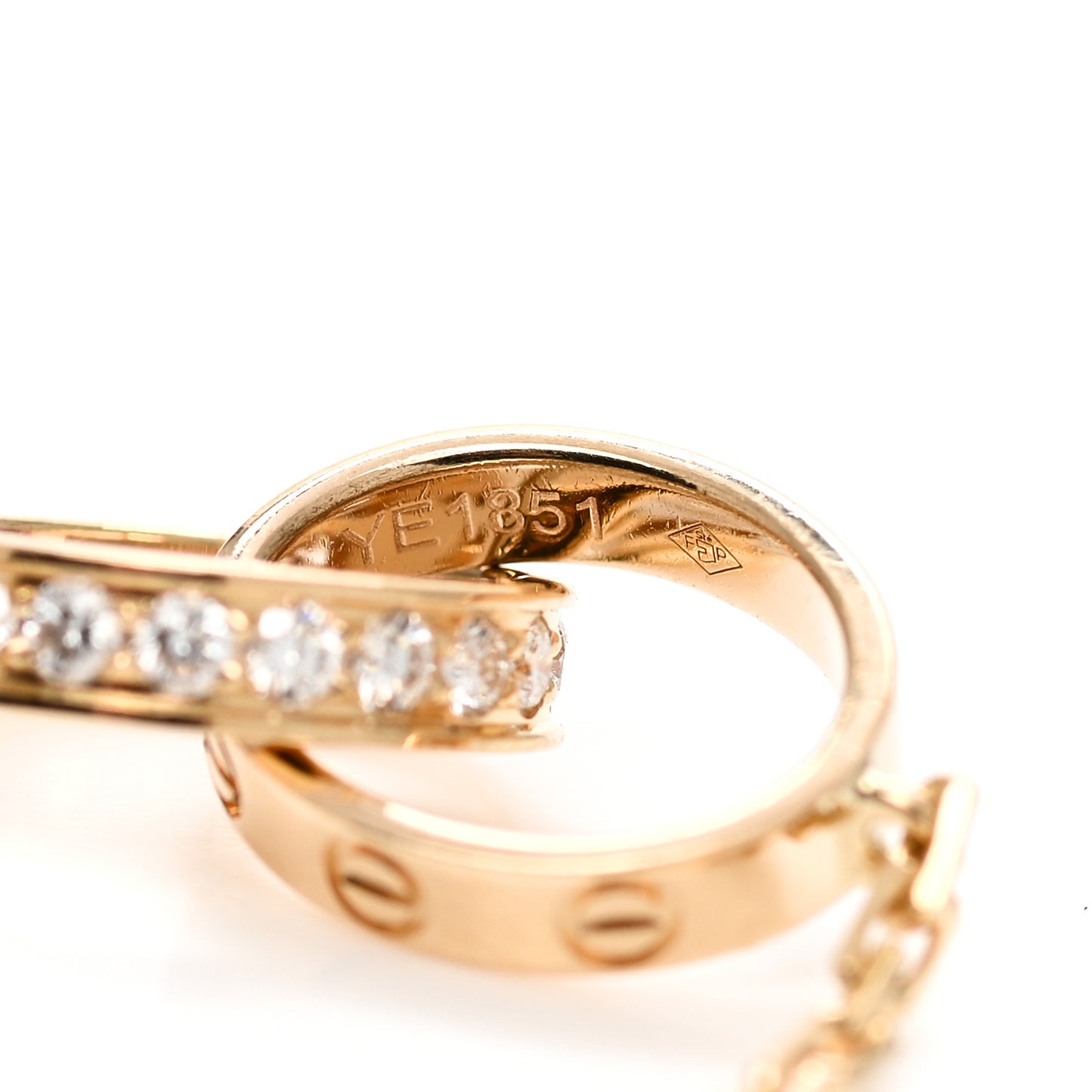 18K Yellow Gold Diamond Interlocking LOVE Necklace