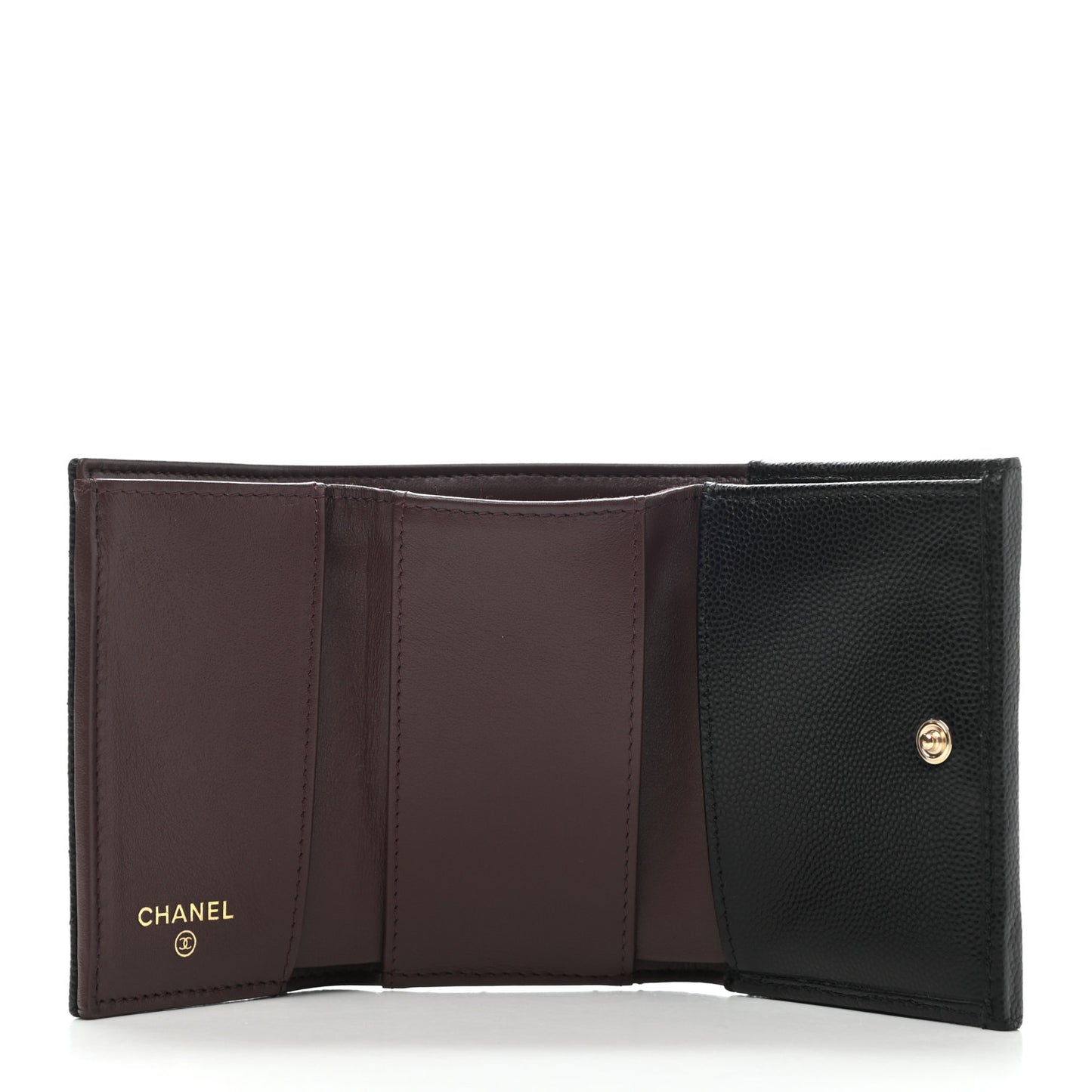 Caviar Quilted Double Flap Wallet Black
