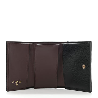Chanel Caviar Quilted Double Flap Wallet Black 5 of 9