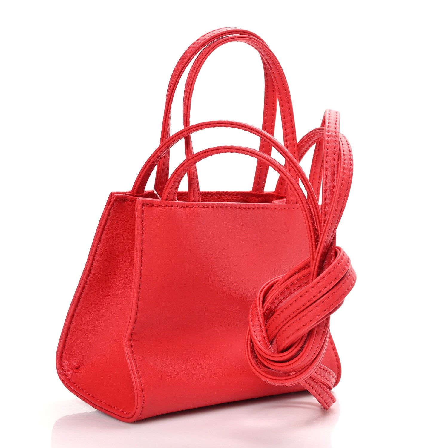 Telfar Vegan Leather Small Shopping Bag Red 3 of 8