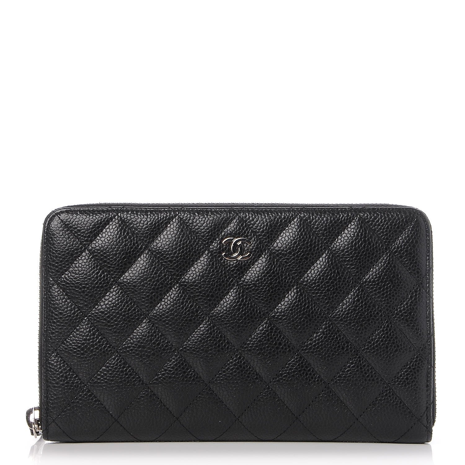 Chanel Caviar Quilted Large Zip Around Organizer Wallet Black 1 of 10