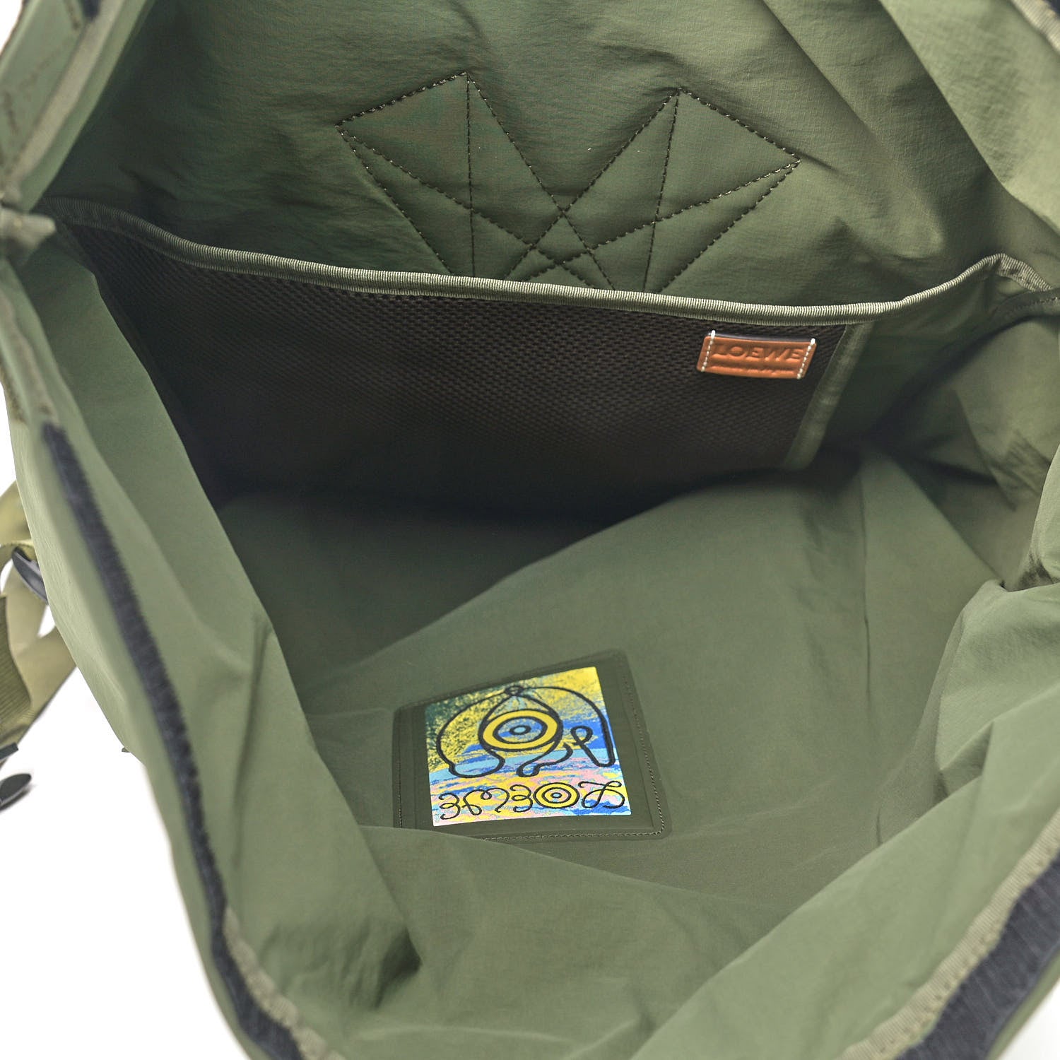 Loewe Recycled Nylon Eye/LOEWE/Nature Roll Top Backpack Khaki Green 5 of 10
