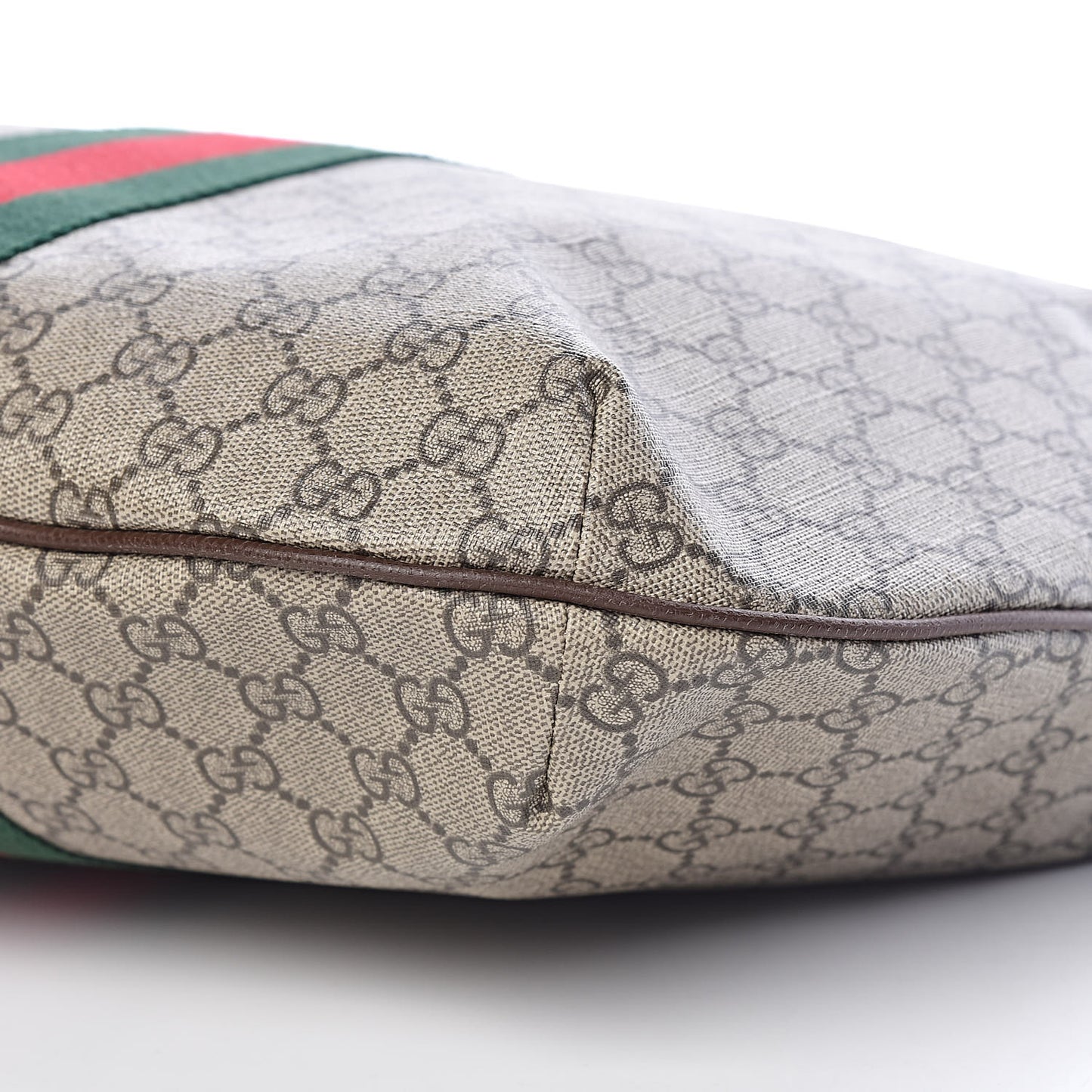 GG Supreme Monogram Web Ophidia Half Moon Hobo Brown