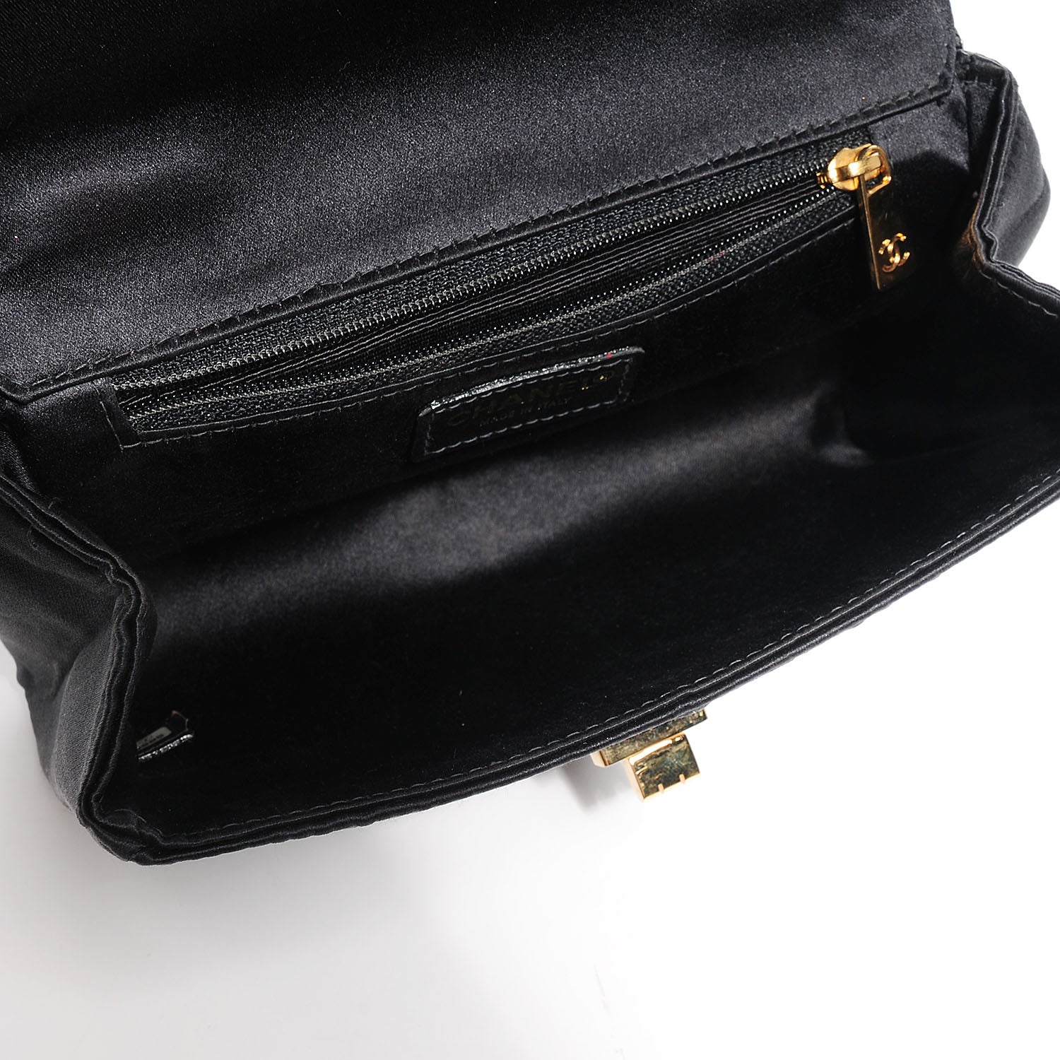 Chanel Satin Mademoiselle Flap Bag Black 5 of 9