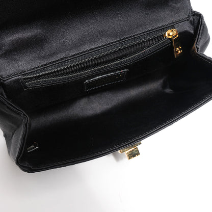 Chanel Satin Mademoiselle Flap Bag Black 5 of 9