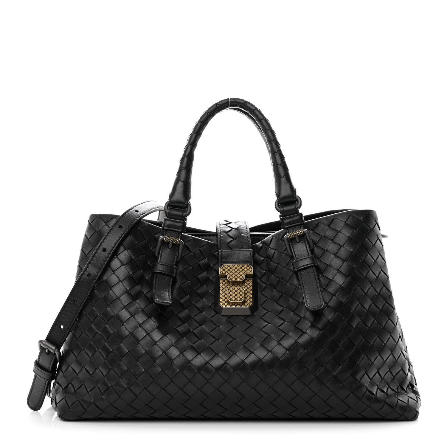 Bottega Veneta Nappa Intrecciato Small Roma Tote Black 1 of 13