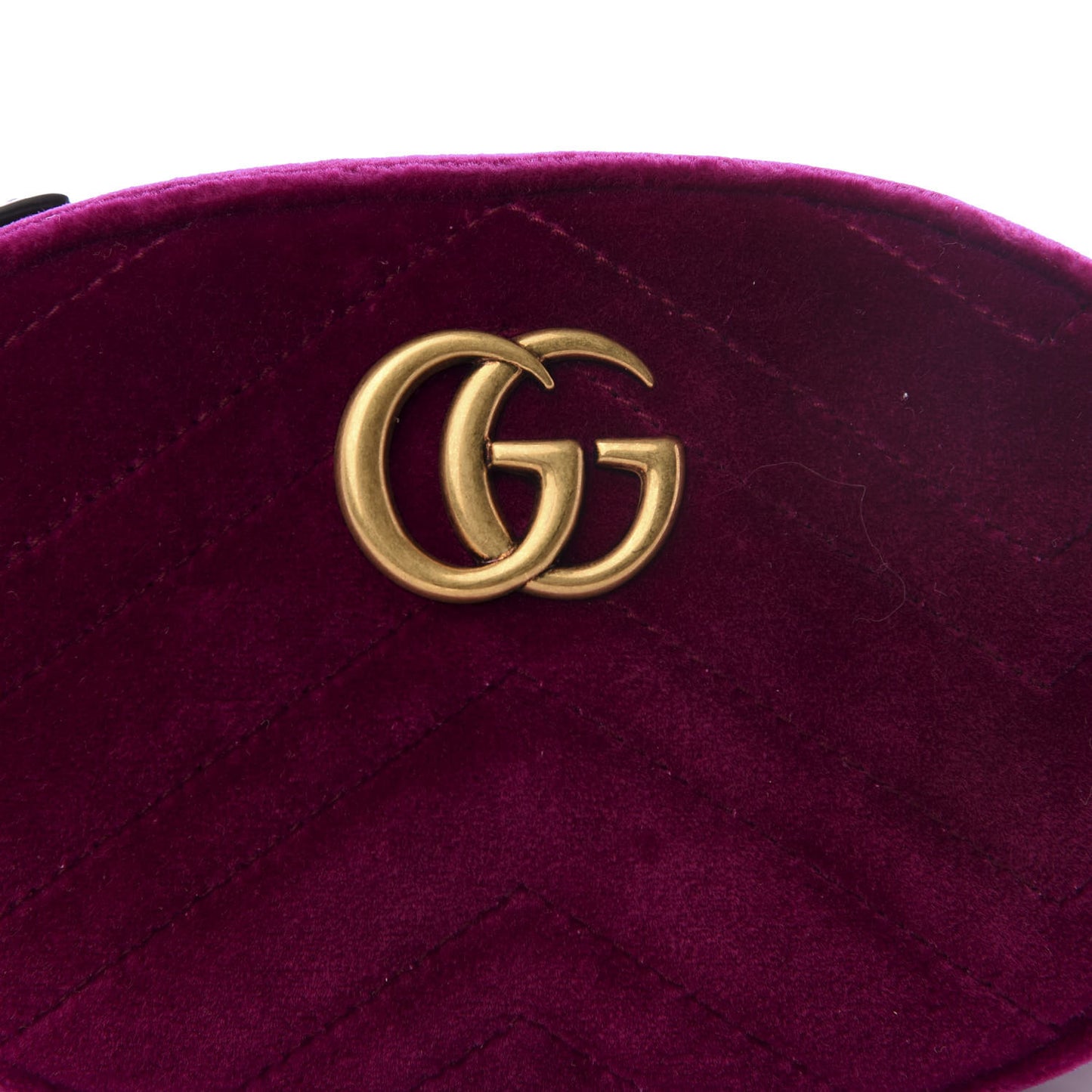 Velvet Matelasse GG Marmont Belt Bag 85 34 Fuchsia Violet Cyclamen