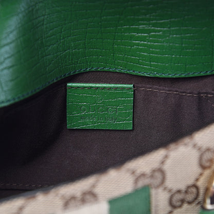 Gucci Monogram Web Small Horsebit Chain Clutch Green 6 of 12