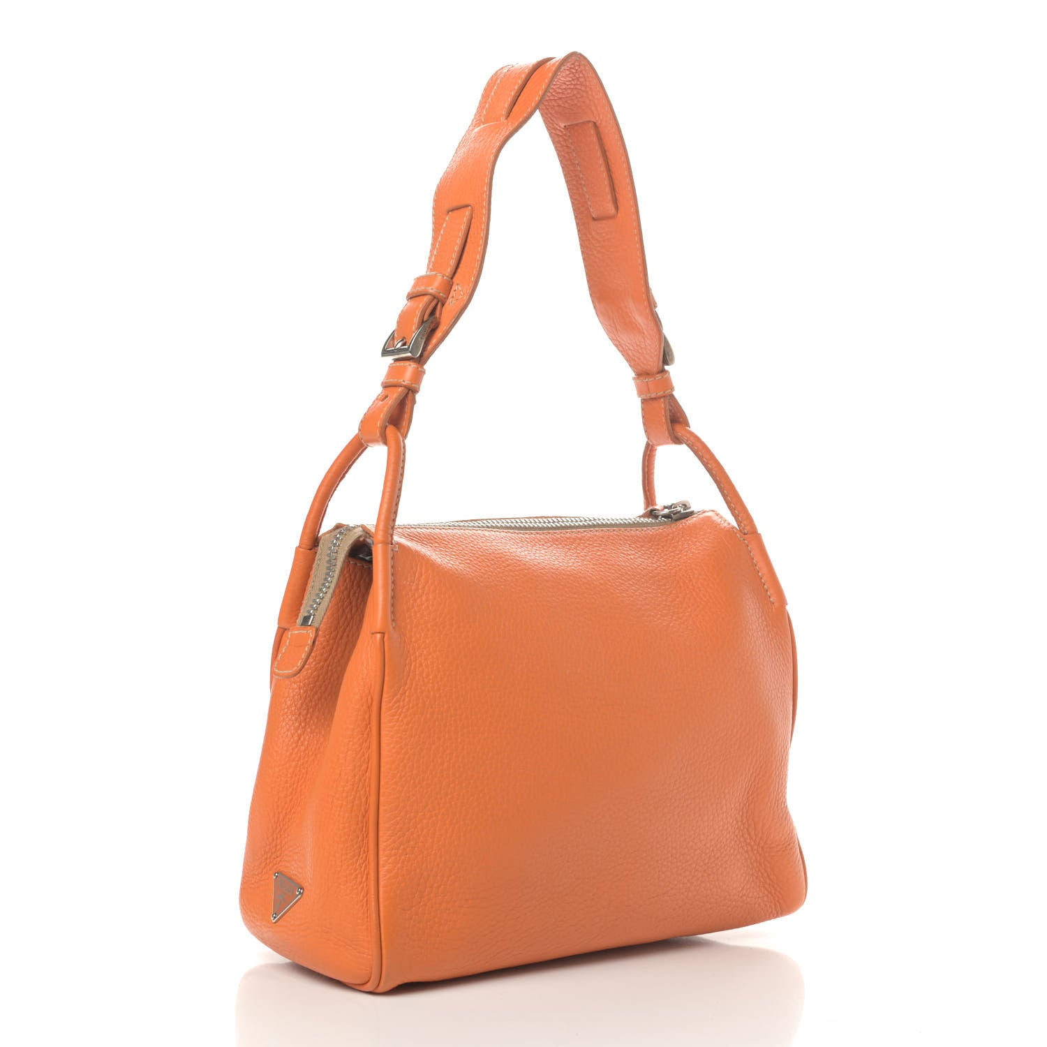 Prada Vitello Daino Shoulder Bag Papaya 2 of 5