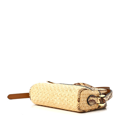 Gucci Raffia Elaphe Mini Ophidia Shoulder Bag Natural Cream Brown 9 of 11