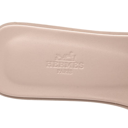 Hermes Box Calfskin Oran Sandals 39 Rose Pale 7 of 8