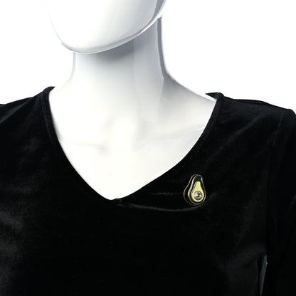 Chanel Resin Pearl CC Avocado Brooch Green Light Gold 2 of 5