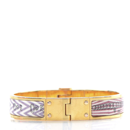 Hermes Enamel Printed Narrow Manufacture de Boucleries Hinged Bracelet S 3 of 5