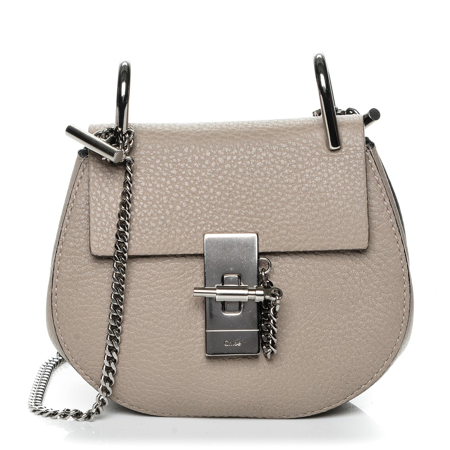 Grained Lambskin Nano Drew Shoulder Bag Motty Grey