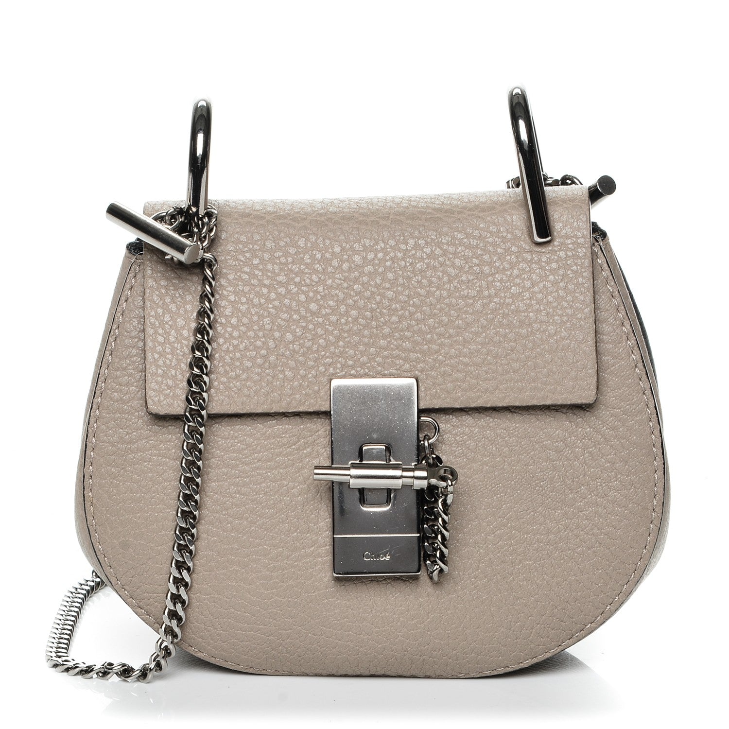 Chloe Grained Lambskin Nano Drew Shoulder Bag Motty Grey 1 of 8