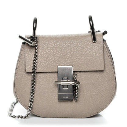 Chloe Grained Lambskin Nano Drew Shoulder Bag Motty Grey 1 of 8