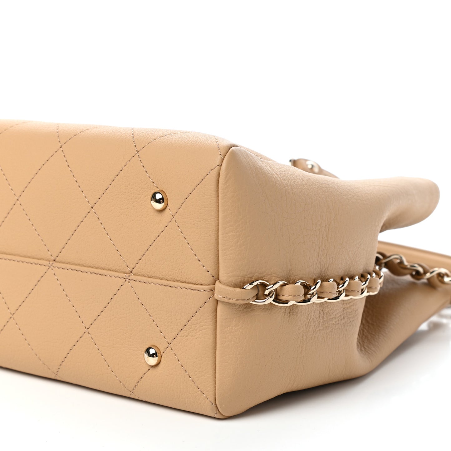 Bullskin Stitched Medium Shopping Bag Beige