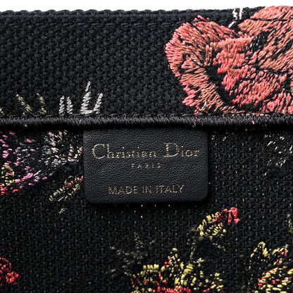 Christian Dior Canvas Embroidered Large Book Tote Black Multicolor 6 of 11