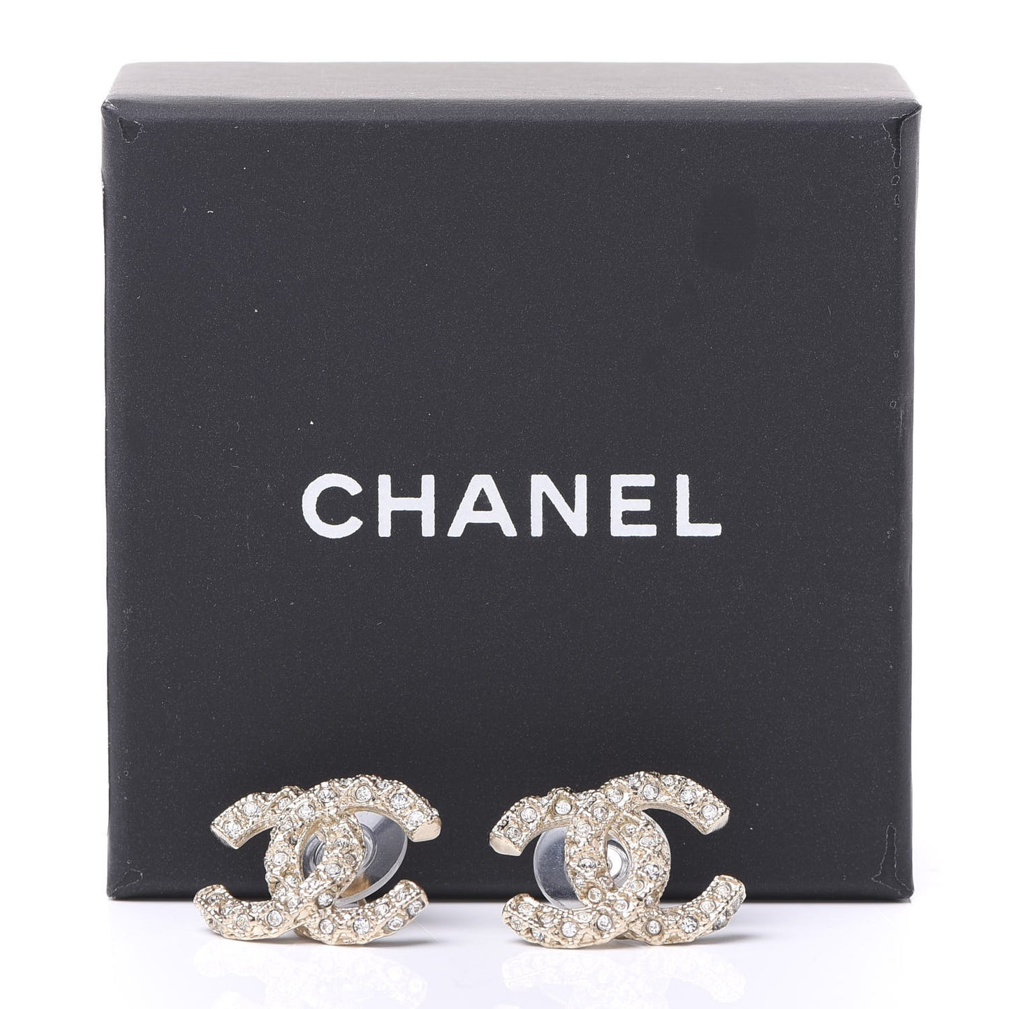 Crystal CC Earrings Light Gold