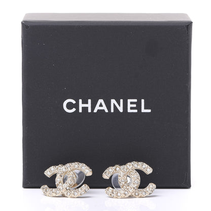 Chanel Crystal CC Earrings Light Gold 5 of 5