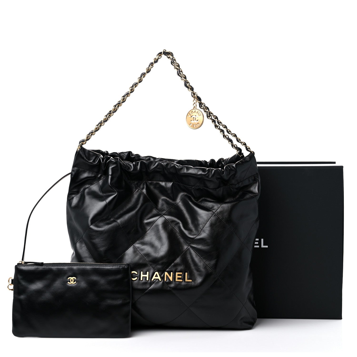 Chanel Shiny Calfskin Quilted Chanel 22 Black 11 of 11