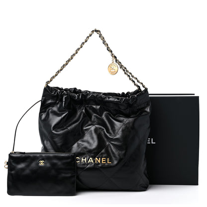 Chanel Shiny Calfskin Quilted Chanel 22 Black 11 of 11