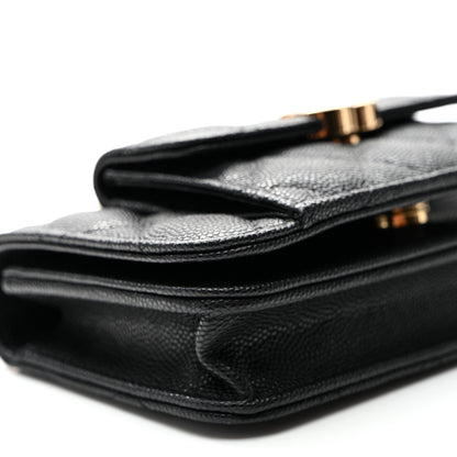 Chanel Caviar Quilted Pocket Twins Clutch With Chain  Black 10 of 11