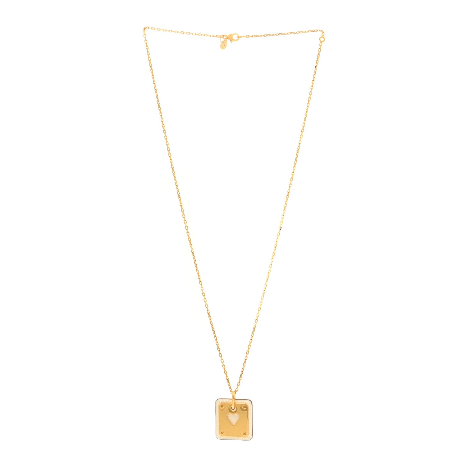 Hermes Gold Plated Swift As De Coeur Necklace Nata 3 of 6