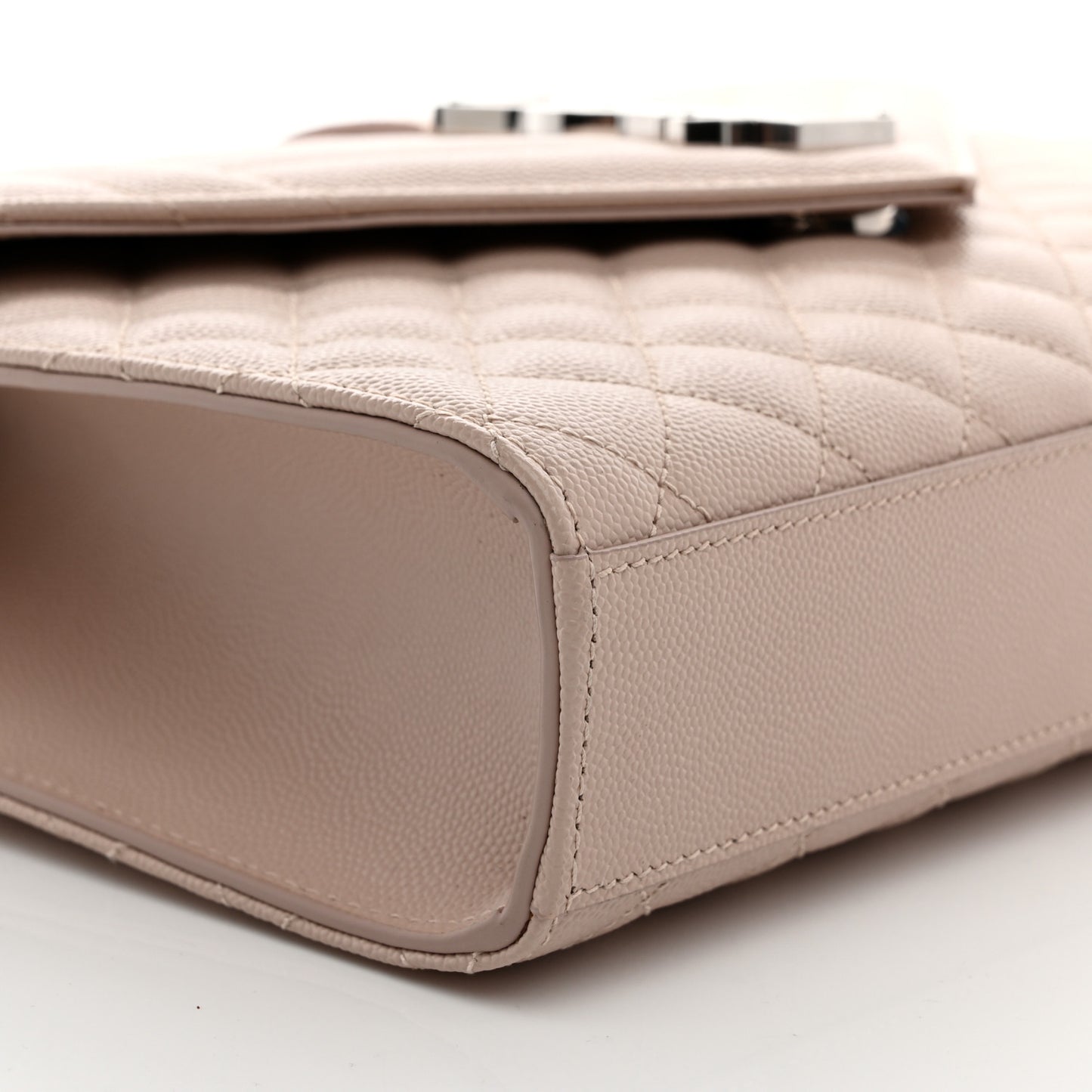 Grain De Poudre Textured Mixed Matelasse Medium Triquilt Monogram Satchel Marble Pink