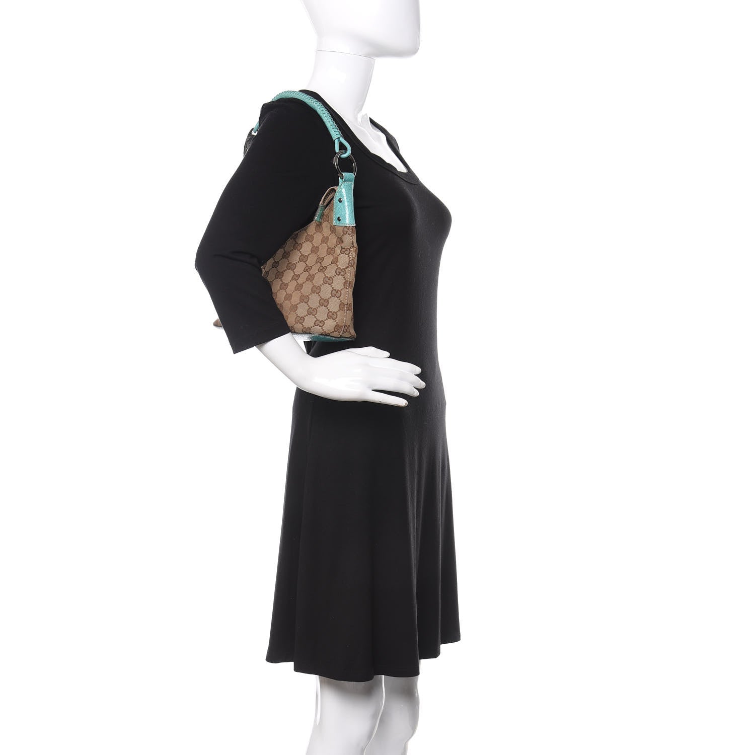Gucci Monogram Classic Ring Hobo Turquoise 2 of 17