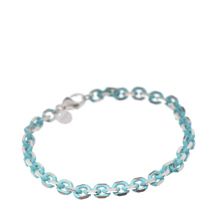 Tiffany Sterling Silver Enamel Link Bracelet Blue 1 of 4