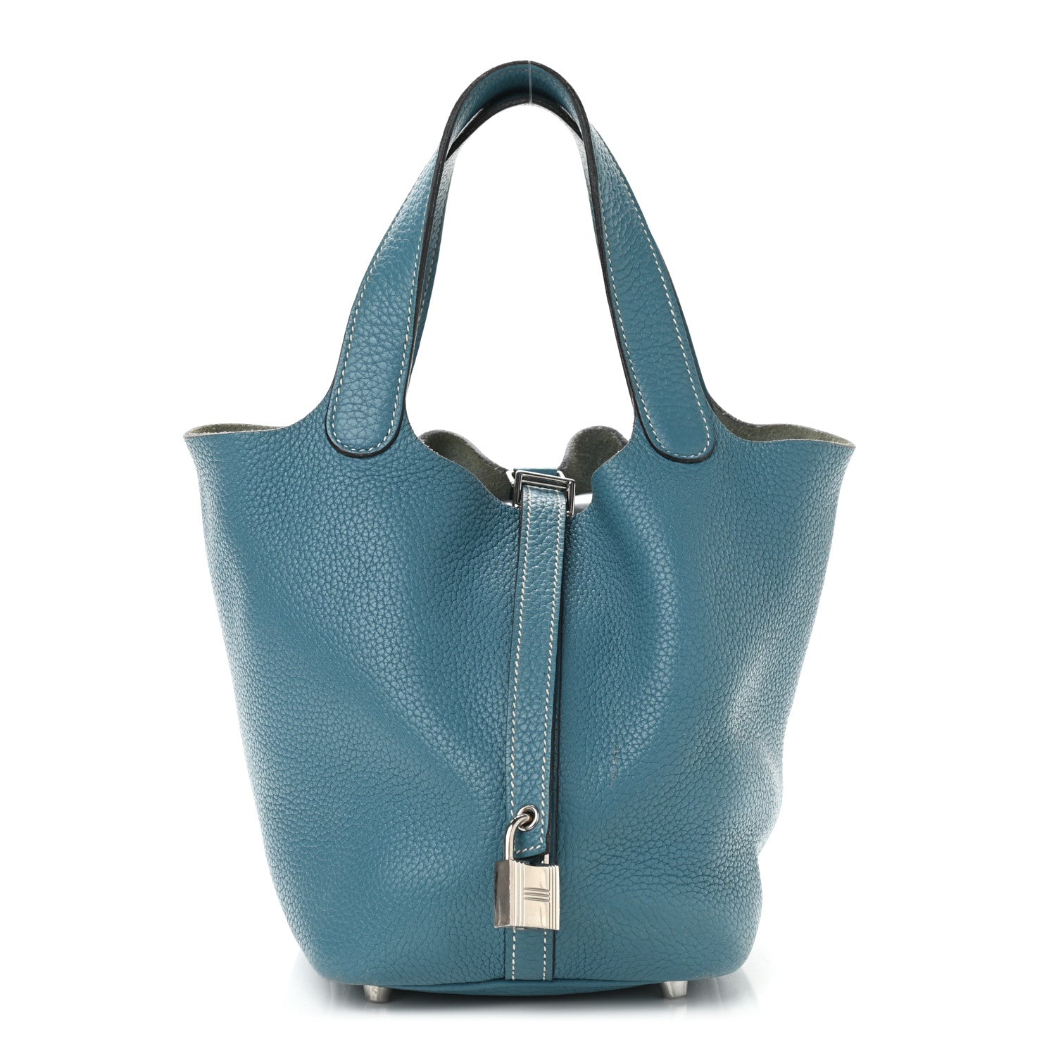 Hermes Taurillon Clemence Picotin Lock 18 PM Blue Jean 1 of 12