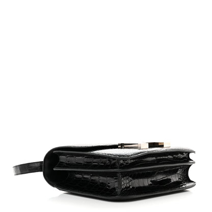 Hermes Shiny Alligator Constance 24 Black 4 of 11