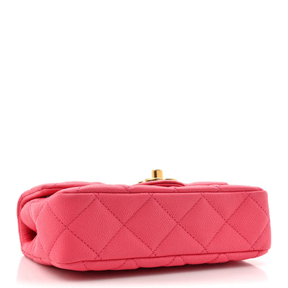 Chanel Caviar Quilted Sweetheart Mini Rectangular Flap Dark Pink 4 of 10