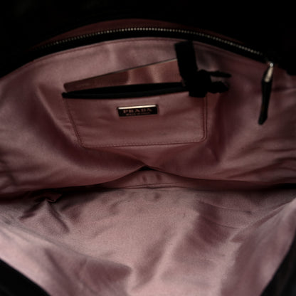 Prada Nappa Dressy Gaufre Ruched Flap Clutch Black 5 of 6