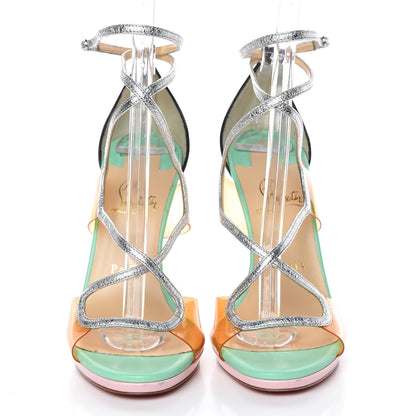Christian Louboutin Nappa PVC Artisteric 120 Sandals 38 Opal 2 of 9
