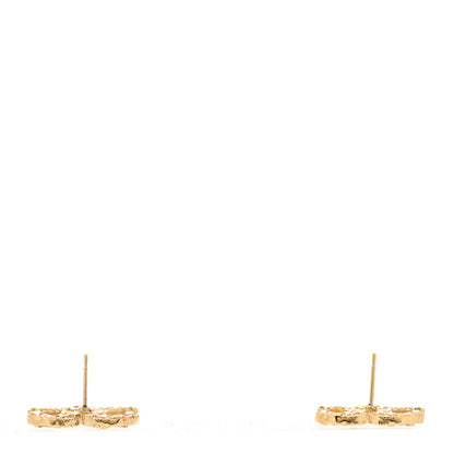Chanel Metal Textured CC Earrings Gold 3 of 5